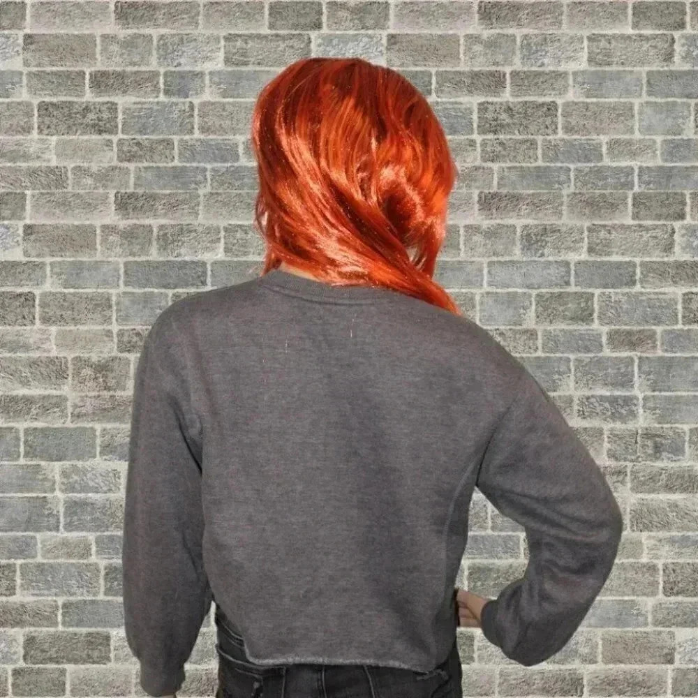 Stradivarius Grey Cropped Crewneck Sweater XS - Picture 5 of 7